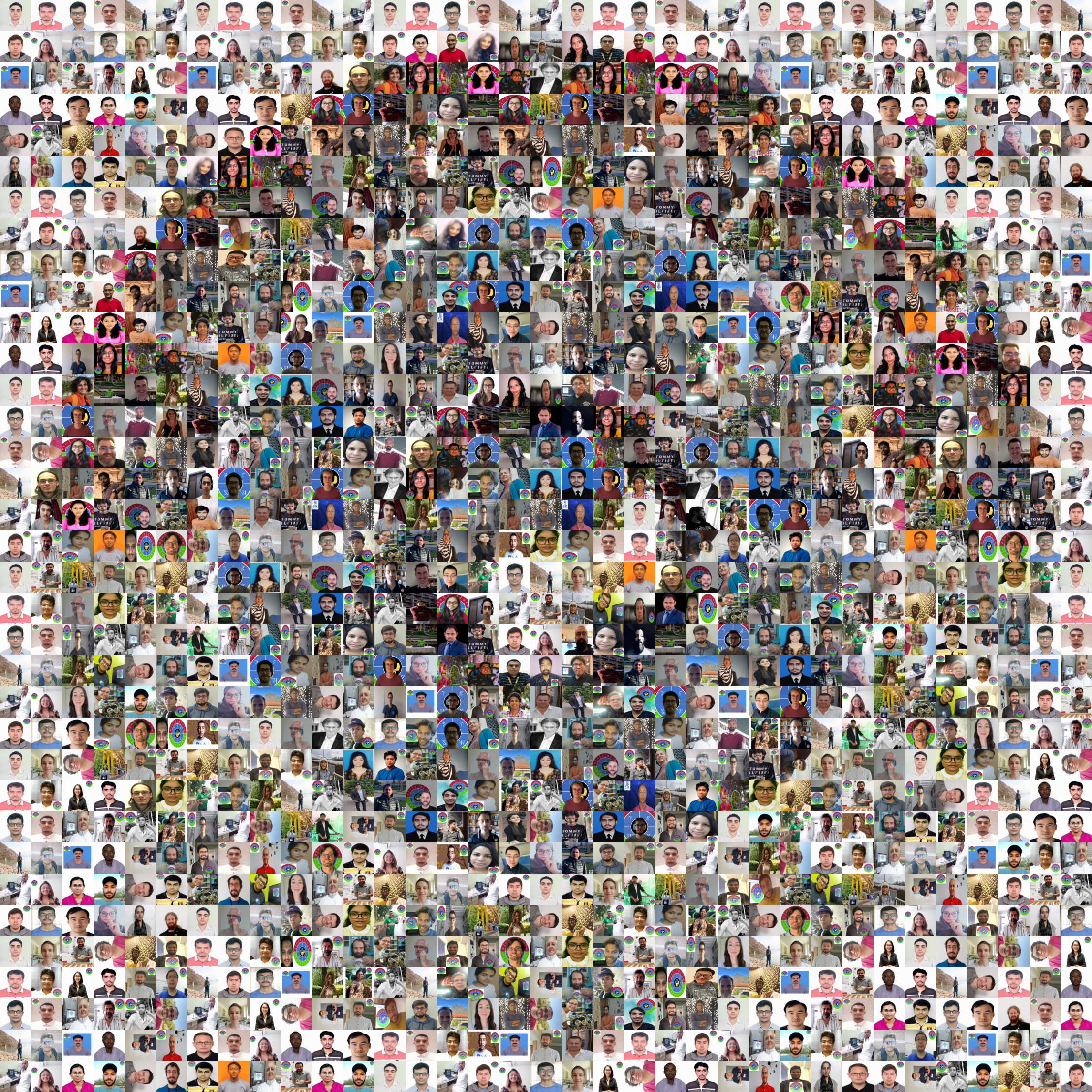 The PyHEP logo made from photos of the 2021 participants
