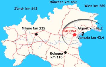Map to Reach Padova
