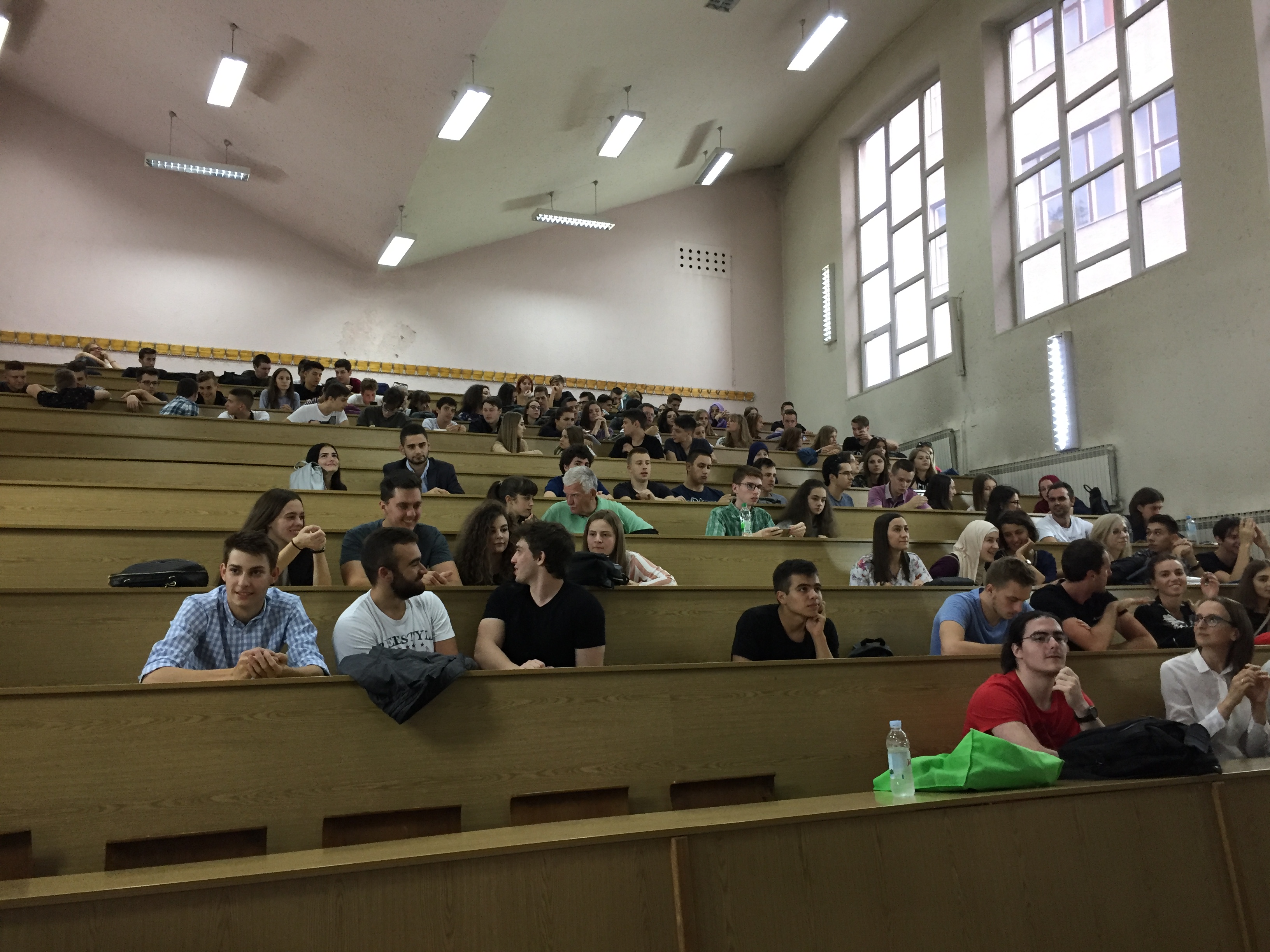 High-school lecture audience