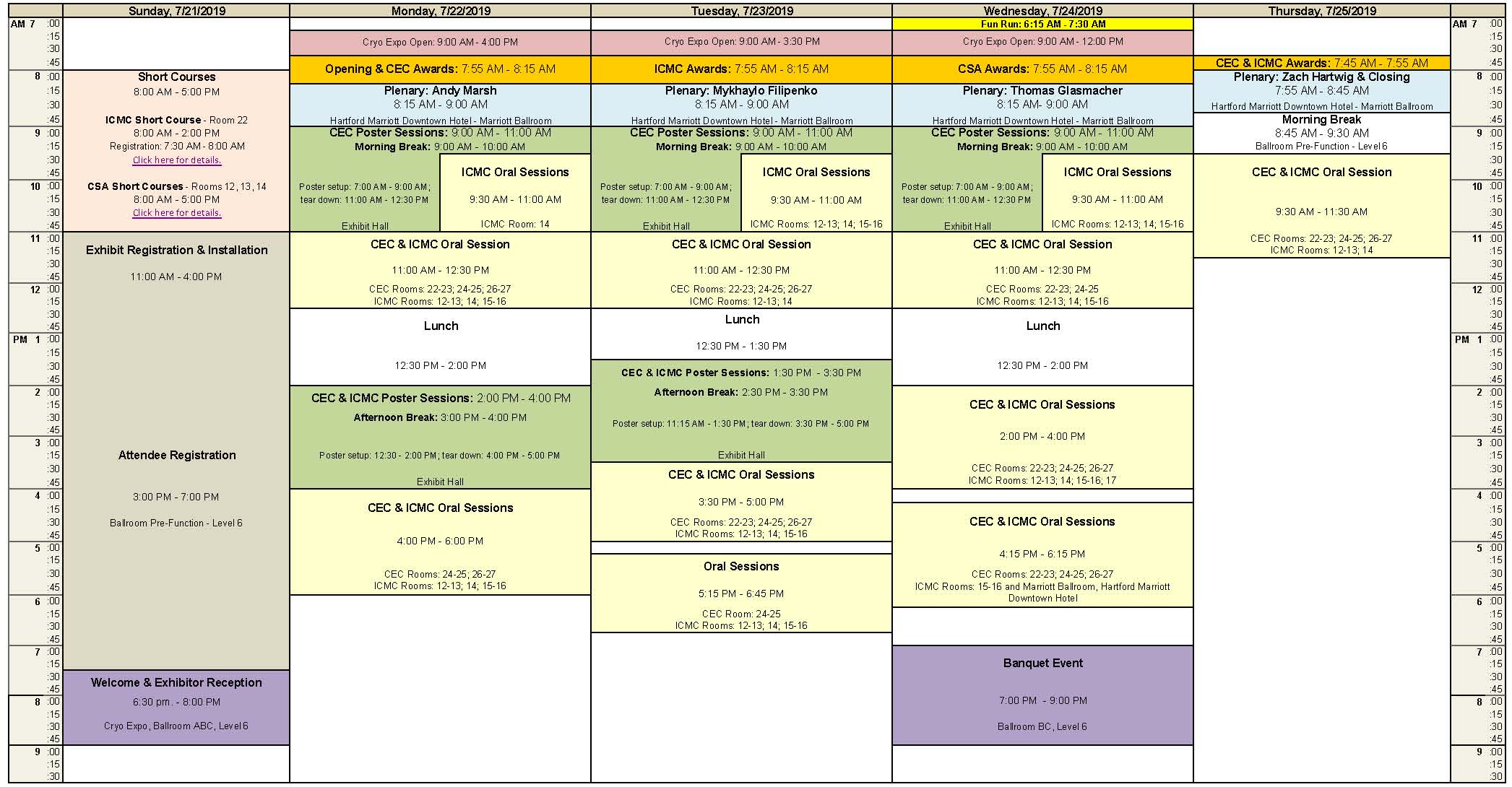 CEC-ICMC 2019 - Abstracts, Timetable and Presentations (21-25 July