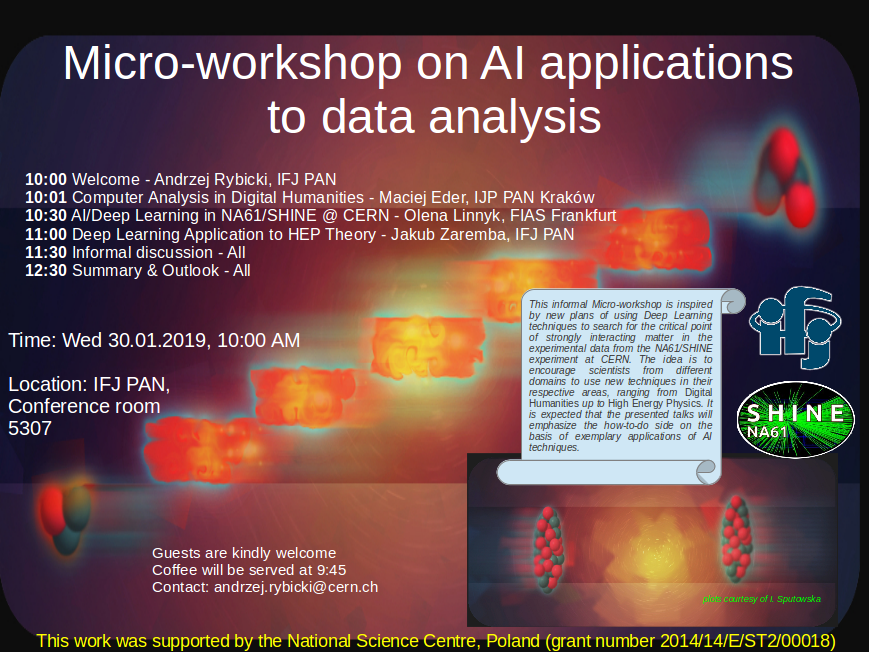 Micro-workshop on AI applications to data analysis