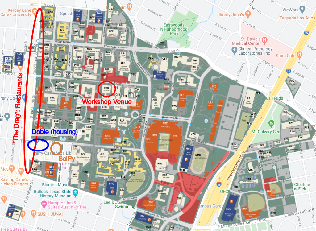 Map of campus showing venue
