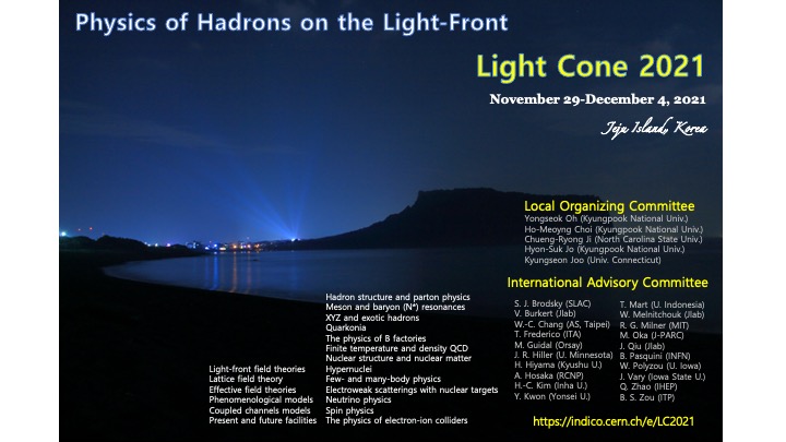 Light Cone 21 Physics Of Hadrons On The Light Front 29 November 21 4 December 21 Poster Indico